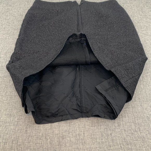 BCBMaxAzria Collection‎ Black Wool Pencil Skirt Shimmer Textured Material Slit 2 - Picture 10 of 11